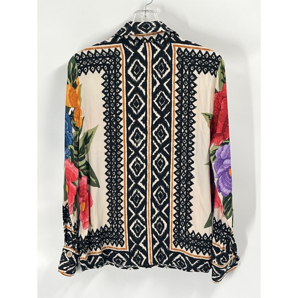 Rachel Zoe Mixed Print Patchwork Button Down Shir… - image 7